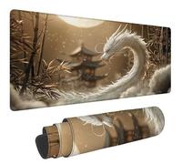 Tappetino Mouse 800x300x3mm Multifunzione Mouse Pad Drago Mousepad, e-420 | Tappetino Gaming bambù Esteso Desk Mat con Bordi Cuciti, Accessori Gaming, Migliora la Precisione e la Velocità