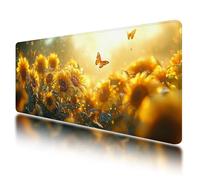 Tappetino Mouse 800x400 mm, Tappetino Mouse Gaming Girasole, Mousepad Farfalla con Base in Gomma Antiscivolo, Superficie Speciale, Migliorare la Precisione e la Velocità, per Computer, Laptop, -194