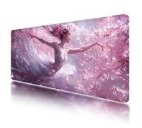 Tappetino Mouse 800x400 mm, Tappetino Mouse Gaming Rosa, Mousepad Giappone con Base in Gomma Antiscivolo, Superficie Speciale, Migliorare la Precisione e la Velocità, per Computer, PC, Laptop, -850