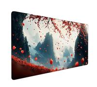 Tappetino Mouse 800x400x3mm, Tappetino Mouse Gaming rosso Mouse Pad fiore Mouse Pad Mappa del mondo Mousepad, Antiscivolo Desk Mat Migliora Precisione e Velocità per Ufficio o Gaming Regalo XZ-304