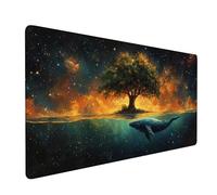 Tappetino Mouse 900x500x3mm, Tappetino Mouse Gaming verde Mouse Pad Albero Mouse Pad Mappa del mondo Mousepad, Antiscivolo Desk Mat Migliora Precisione e Velocità per Ufficio o Gaming Regalo XZ-107