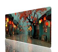 Tappetino Mouse Albero Tappetino Mouse xxl 70x30x0.3cm, Mousepad Piccola città Cucire i Bordi Migliorare la Precisione e la Velocità, Mousepad per Scrivania Gaming Tastiera Pc Portatile Model-6151