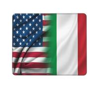 Tappetino Mouse American Flag And Italian Flag Tappetino Scrivania Impermeabile Mouse Pad Multifunzione Mousepad per Laptop Ufficio Computer 25X30CM