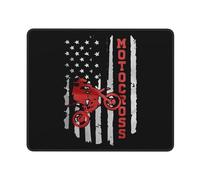 Tappetino Mouse American Flag Motocross Dirt Bike Mousepad Multifunzione Mouse Pad Uso Prolungato Tappetino Scrivania per Casa Computer Laptop 25X30CM