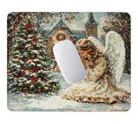 Tappetino Mouse Angelo e Madonna Lavabile Impermeabile 42 x 35 cm w-818 | Base Gomma Morbida Antiscivolo, Tessuto Poliestere, Asciugatura Veloce, per Scrivanie Legno e Vetro, Viaggi Lavorativi