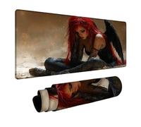 Tappetino Mouse Angelo Tappetino Mouse xxl 100 x 50 x 0.3cm Mouse Pad Angelo caduto con Antiscivolo Base in gomma per Copri Scrivania Pc Portatile Gaming Tastiera Wireless Regalo Uomo DBYH-2733