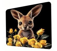 Tappetino Mouse - animale, Mouse Pad per Computer con Base in Gomma Antiscivolo, Scorrimento Facile, Resistente agli Schizzi, Durevoli, Portatile Tappetino Scrivania 230 x 180 mm - canguro J0-207