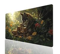Tappetino Mouse Animale Tappetino Mouse XXL 800x400x3 mm Wolf Mousepad Impermeabile e Antiscivolo Cucire i Bordi, Accessori Gaming Mousepad per Pc Portatile Laptop Tastiera Wireless Regalo Model-07874