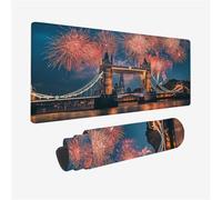 Tappetino Mouse Architettura Mousepad Fuochi D'Artificio Tappetino Mouse XXL 1000x500X3MM,Desk Mat con 3 mm Bordi Cuciti Base in Gomma Antiscivolo,Tappetinomouse per Tastiera Lavabile per PC,Model 734