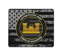 Tappetino Mouse Army Corps of Engineers Usace Mousepad Resistente agli Schizzi Tappetini Base Antiscivolo Accessori Gaming per Essenziale per Ufficio Ufficio Casa M