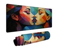 Tappetino Mouse Astratto Tappetino Mouse Gaming Bacio, Mousepad Bordi cuciti Precisione e Velocità Migliorate per Pc Portatile Tastiera Gaming Ufficio Arredamento Casa 40x90x0.3 cm DBYH-4243