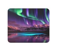 Tappetino Mouse, Aurora Borealis Northern Light Mountain Tappetino da Gaming Base in Gomma Tappetini per Il Mouse Pratica Tappetini Mouse per Notebook Gamers 25X30Cm