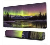 Tappetino Mouse Aurora, Nevicare Tappetino Mouse 900x400 mm Mousepad Gaming, Computer Sottomano Scrivania Superficie Base in Gomma Antiscivolo Bordi Cuciti per Tastiera, Gaming, PC Portatile, Model448