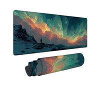 Tappetino Mouse Aurora Tappetino Mouse XXL 800x400x3mm, Mousepad Cielo Stellato Sottomano Scrivania con Base in Gomma Antiscivolo, Impermeabile Tappeto Scrivania con Bordi Cuciti per Laptop -hjw26014E