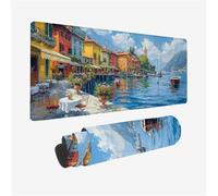 Tappetino Mouse Barca Mousepad Architettura Tappetino Mouse XXL 1600x800X3MM, Grande Desk Mat con 3 mm Bordi Cuciti Base in Gomma Antiscivolo, Tappetinomouse per Tastiera Lavabile per PC, Model 138