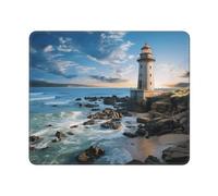 Tappetino Mouse Beach Lighthouse Portatile Tappetino Mouse Gaming Soffice Accessori Gaming per Laptop Sensori da Gioco Computer 10X12In