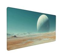 Tappetino Mouse Bianco Tappetino Mouse XXL 60 x 30 cm, Mousepad Luna Sottomano Scrivania con Base in Gomma Antiscivolo, Impermeabile Tappeto Scrivania con 3MM Bordi Cuciti per Computer, PC -bby2509I5