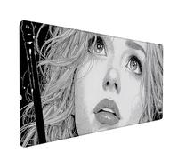 Tappetino Mouse Bianco Tappetino Mouse XXL 60 x 30 cm, Mousepad Sottomano Scrivania con Base in Gomma Antiscivolo, Impermeabile Tappeto Scrivania con 3MM Bordi Cuciti per Computer, PC -bby2509HP