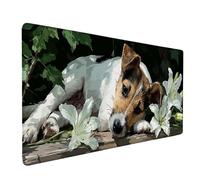 Tappetino Mouse Bianco Tappetino Mouse XXL 80 x 30 cm, Mousepad Cane Sottomano Scrivania con Base in Gomma Antiscivolo, Impermeabile Tappeto Scrivania con 3MM Bordi Cuciti per Computer, PC -bby2509OO