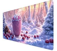 Tappetino Mouse Bianco,Tappetino Mouse XXL 800 x 400 x 3 mm,Impermeabile inverno Mousepad con Base in Gomma Antiscivolo e Bordi Cuciti Design,Accessori Scrivania per Giocatore/Desktop/Ufficio F1-243