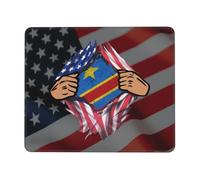 Tappetino Mouse Blood Inside Me Democratic Republic of The Congo Flag Mouse Pad Uso Prolungato Tappetino Scrivania Multifunzione Mousepad per Laptop Computer Ufficio 25X30CM