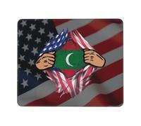 Tappetino Mouse Blood Inside Me Maldives Flag Tappetino Scrivania Multifunzione Mousepad Impermeabile Mouse Pad per Laptop Ufficio Computer 25X30CM