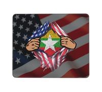Tappetino Mouse Blood Inside Me Myanmar Flag Tappetino Scrivania Uso Prolungato Mousepad Multifunzione Mouse Pad per Casa Computer Laptop 25X30CM