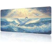 Tappetino Mouse Blu, Gaming Tappetino Mouse XXL 700x300 Cigno, Superficie Ultra-Liscia per Precisione, Rubber Base Antiscivolo, Silenzioso e Comfortevole Mouse Pad per Gamer Professionisti M1-765