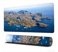 Tappetino Mouse Blu, Isole Tappetino Mouse 700x300 mm Mousepad Gaming, Computer Sottomano Scrivania Superficie con Base in Gomma Antiscivolo Bordi Cuciti per Tastiera, Gaming, PC Portatile, Model554