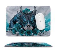 Tappetino Mouse Blu Rose Dragon - Tappetino Scrivania Gaming PC, Impermeabile e Antiscivolo 320x260x3mm| Accessori Gaming per Scrivania | Desk Mat | Migliora la Precisione e la Velocità k-513