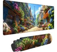 Tappetino Mouse Blu Tappetino Mouse Grande Architettura Esteso Gaming Mousepad XXL 700x300x3 mm, Base in Gomma Impermeabile e Antiscivolo Sottomano Scrivania per PC, Laptop, Accessori Scrivania L-6