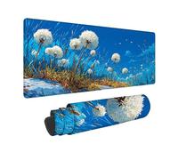 Tappetino Mouse Blu Tappetino Mouse XXL 100 x 50 cm, Mousepad Fiori Sottomano Scrivania con Bordi Cuciti, Impermeabile Accessori Gaming con Base in Gomma Antiscivolo per Computer e Ufficio -zjn2509VC