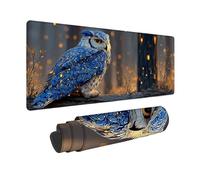 Tappetino Mouse Blu Tappetino Mouse XXL 1500x800 mm, Mousepad Gufo Sottomano Scrivania con Bordi Cuciti, Impermeabile Accessori Gaming con Base in Gomma Antiscivolo per Computer e Ufficio -zjn2509CH