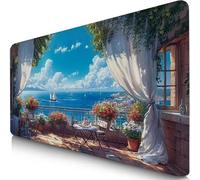 Tappetino Mouse Blu Tappetino Mouse XXL 52x25cm Mouse pad Barca A Vela Sottomano Scrivania Ufficio Accessori Gaming con Gomma Impermeabile e Antiscivolo, Mousepad per Ufficio Accessori, Desktop F0-765