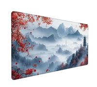 Tappetino Mouse blu Tappetino Scrivania 1600x800x3mm, Mousepad Colline Mouse Pad Resistente Confortevole con Bordi Cuciti, Antiscivolo Lavabile Accessori Scrivania per Giocatori, Ufficio e Casa XZ-938