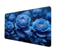 Tappetino Mouse Blu Tappetino Scrivania Grande 800 x 400 mm, Mousepad Rosa Sottomano Scrivania con 3MM Bordi Cuciti, Impermeabile Mousepad Base in Gomma Antiscivolo per PC, Laptop, Gaming -hjw2506VC