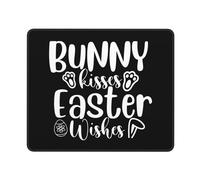 Tappetino Mouse Bunny Kisses Easter Wishes Mouse Pad Impermeabile Tappetino Scrivania Durevole Mousepad per Ufficio Laptop Casa 25X30CM