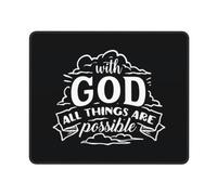 Tappetino Mouse But with God all Things Are Possible Mouse Pad Resistente agli Schizzi Accessori Gaming Base Antiscivolo Mousepad per Ufficio Essenziale per Ufficio Pc E Laptop M