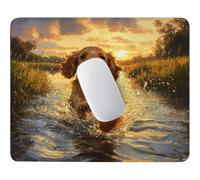 Tappetino Mouse Cane sul fiume Lavabile Impermeabile 30 x 25 cm w-241
