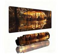 Tappetino Mouse Capodanno Tappeto Scrivania 800x300x3mm Tappetino Mouse Gaming Città Mousepad Esteso Durevole Base In Gomma Impermeabile e Antiscivolo Accessori per Computer, Proteggi Scrivania W1-775