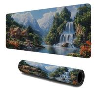Tappetino Mouse Cascate Il Paesaggio, Scrivania Gaming, Tappetino Mouse xxl Grande 900x400, Mousepad Base in Gomma Antiscivolo, Durevole e Facile da Pulire, Liscia Desk Mat, Accessori Ufficio I-280