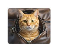 Tappetino Mouse Cat Peeks out of Zippered Leather Pocket Accessori Gaming Resistente agli Schizzi Tappetini Base Antiscivolo Mouse Pad per Computer Casa Essenziale per Ufficio XL