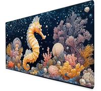 Tappetino Mouse Cavallo di mare, Tappetino Mouse xxl Gaming conchiglie, Impermeabile Sottomano Scrivania, Mouse Mat Con Gomma Base Antiscivolo Per Pc, Laptop,etc. Ideale Regali Natale 800x300x3mm A267