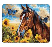 Tappetino Mouse Cavallo Gaming Mouse Pad con Base Rubber in Gomma Antiscivolo Mousepad 340x280x3mm Bordo con Cuciture Impermeabile Tappetini per Mousepad, per laptop, Ufficio, lavoro e Gaming X0-499