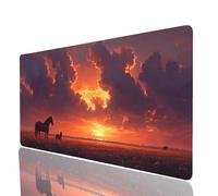 Tappetino Mouse Cavallo Tappetino Mouse xxl 100x50x0.3cm, Mousepad Nuvola Cucire i Bordi Migliorare la Precisione e la Velocità, Mousepad per Scrivania Gaming Tastiera Wireless Pc Portatile JXL-4099