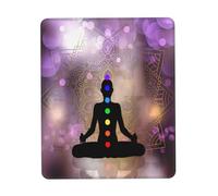 Tappetino Mouse, Chakra Silhouette of Female Doing Yoga Tappetino per Il Mouse da Gioco Base in Gomma Tappetino per Mouse Confortevole Tappetino da Gaming per Ufficio Computer 25X30Cm