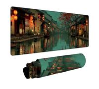 Tappetino Mouse Città dell'acqua Tappetino Mouse Gaming Architettura, Mousepad Bordi cuciti Precisione Velocità Migliorate per Pc Portatile Tastiera Gaming Arredamento Casa 30x60x0.3cm DBYH-4822