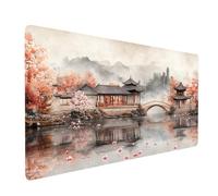 Tappetino Mouse Città Impermeabile Tappetino Scrivania 900 x 400 x 3 MM Architettura Mousepad Bordi Cuciti Migliorare la Precisione e la Velocità, Decorare Sottomano Scrivania, Regalo Uomo model-4236