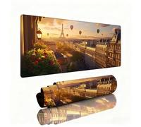 Tappetino Mouse Città Tappeto Scrivania 1000x500x3mm Tappetino Mouse Gaming Torre Eiffel Mousepad Durevole Base In Gomma Impermeabile e Antiscivolo Accessori per Computer, Proteggi Scrivania W1-653