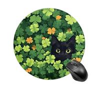 Tappetino Mouse Clovers Cat Black Mousemat